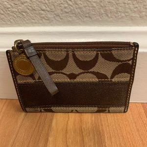 Coach Signature Stripe Card Pouch